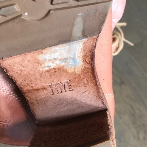 Frye Lace Up Tan Leather Boots women’s Sz 8 - Picture 12 of 14